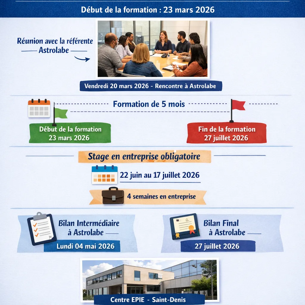 Dates importantes de la formation PSIN Astrolabe